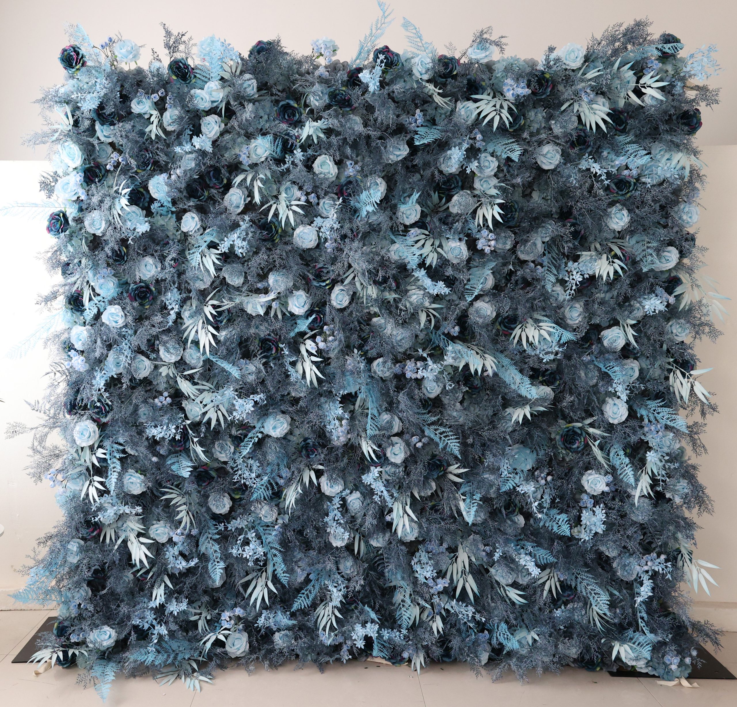 Blue flower wall rental