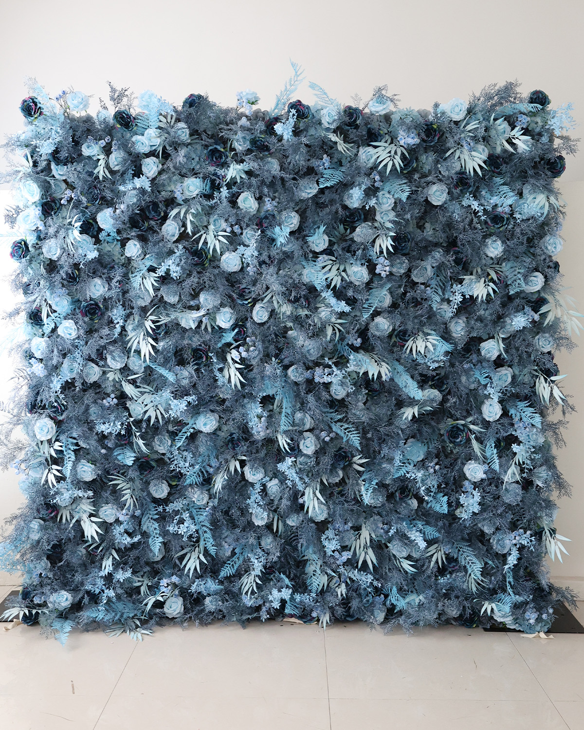 Blue flower wall rental