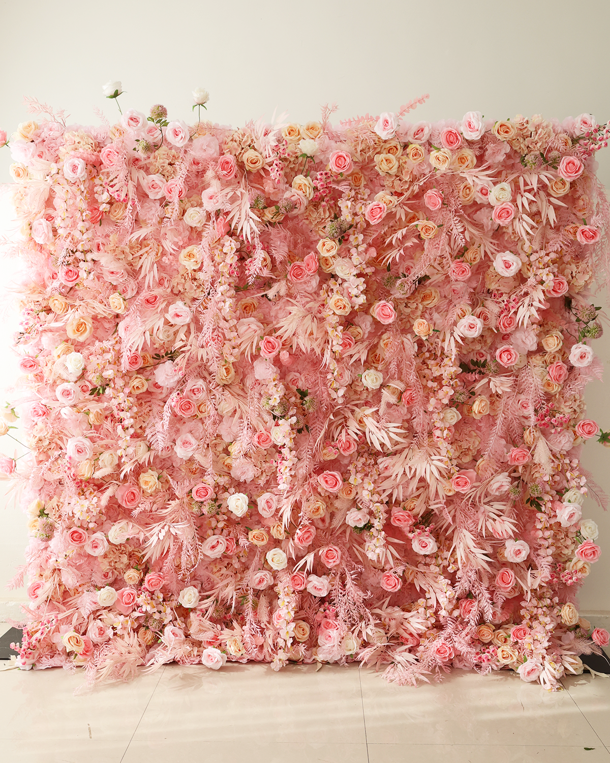 Pink flower wall backdrop