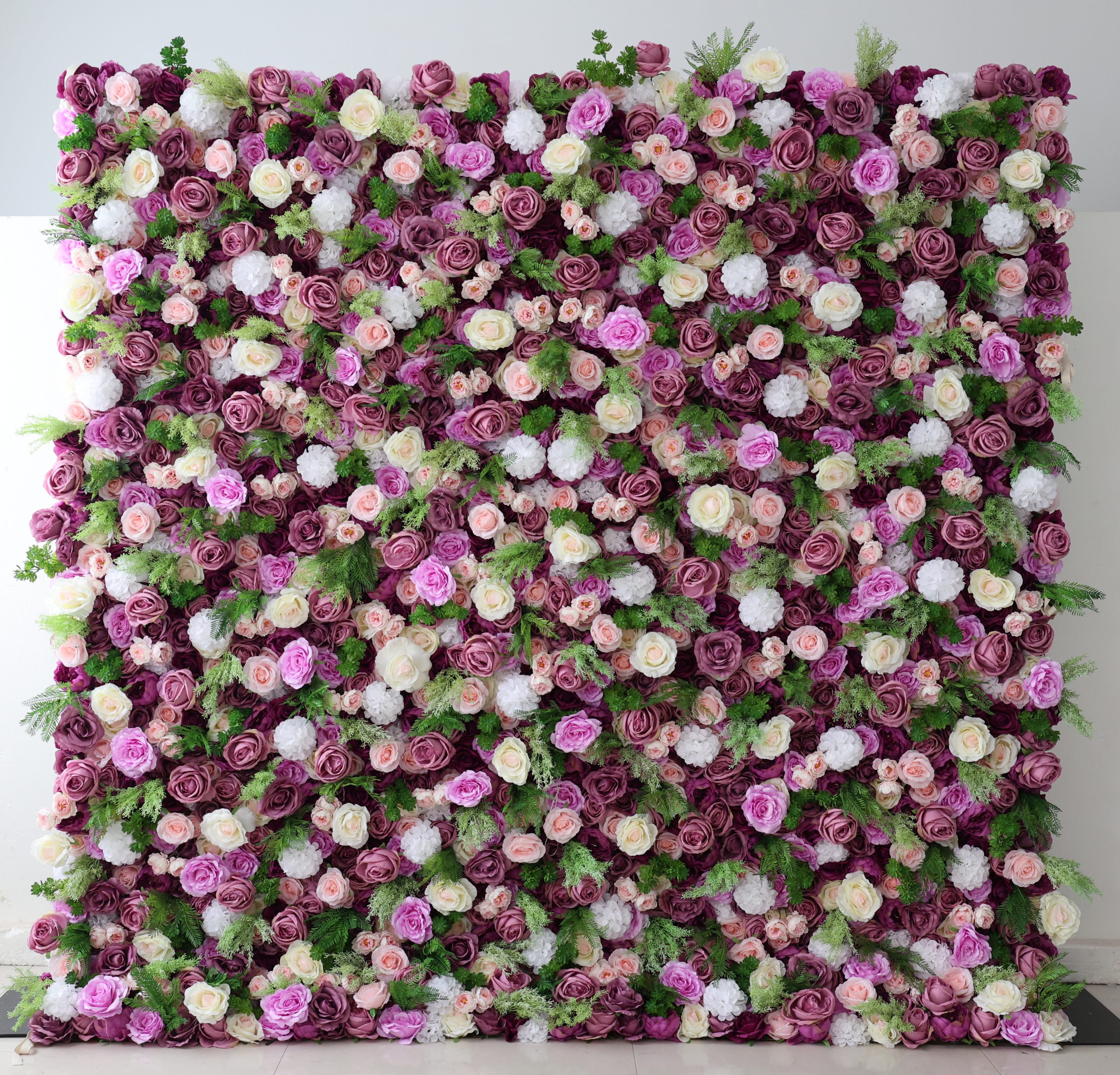 Purple flower wall rental in atlanta