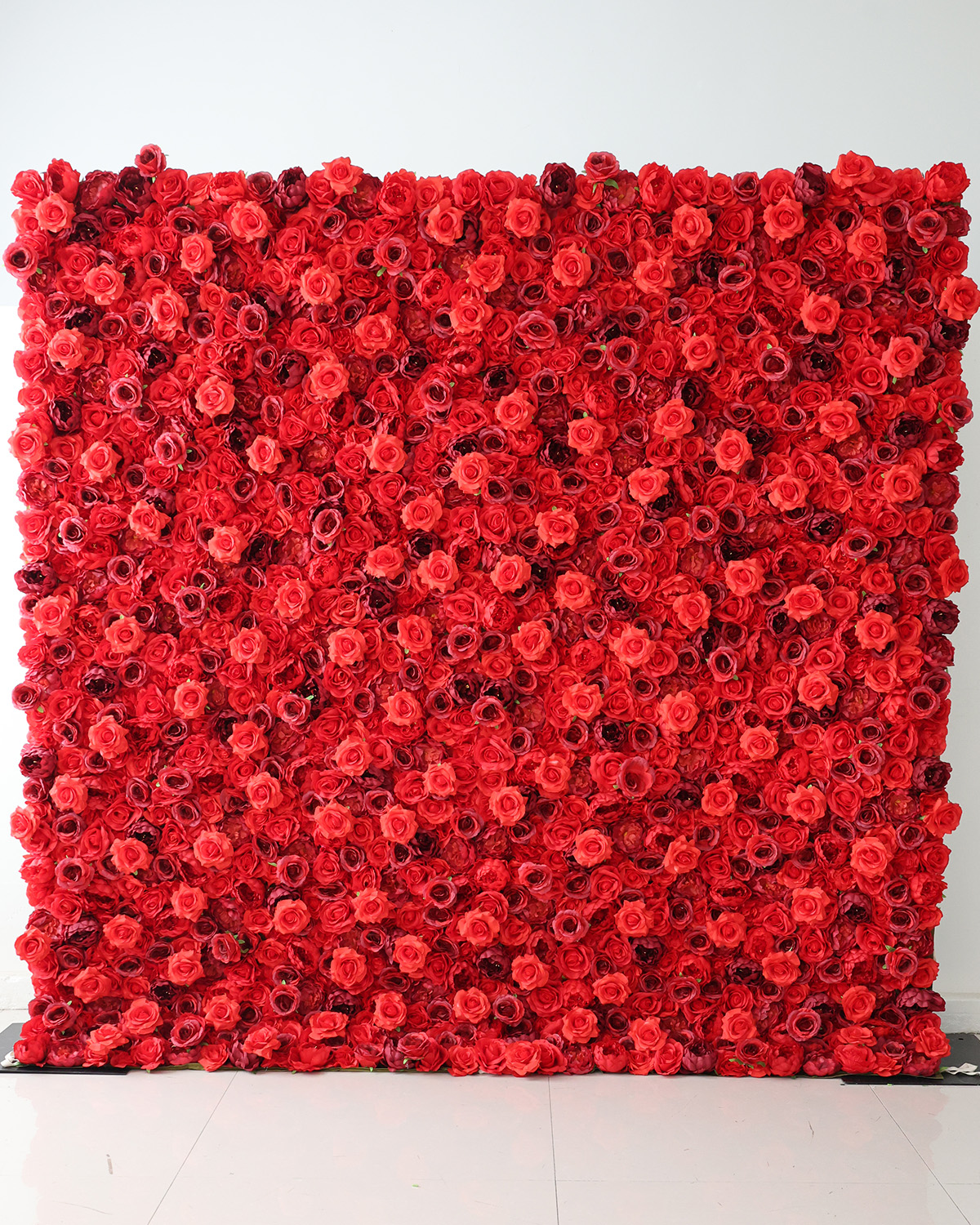 vibrant red flower wall